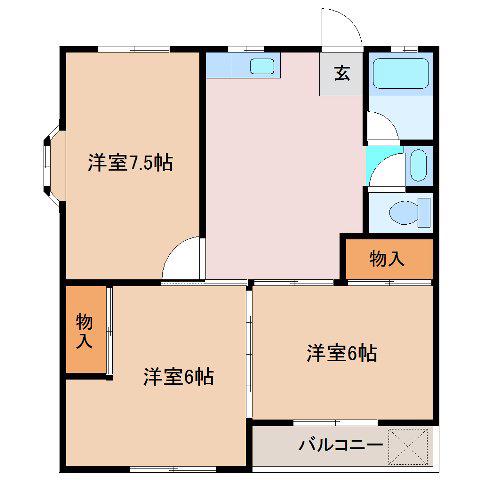メゾン元横(3LDK/3階)の間取り写真