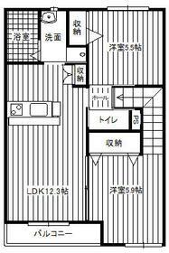 CASE DI ORANGE (2LDK/2階)の間取り写真