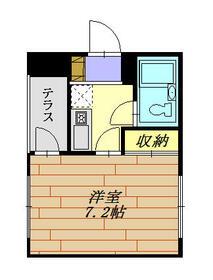 諏訪コーポ川崎(1K/2階)の間取り写真