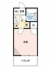 マイナビSTAYパレス三宿(1K/2階)の間取り写真