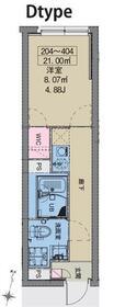 MAXIV CITY八幡山(1K/2階)の間取り写真