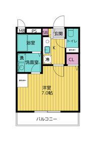 エフプレスト丸ヶ崎(1K/3階)の間取り写真