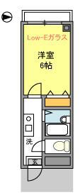 カペラⅡ(1K/3階)の間取り写真