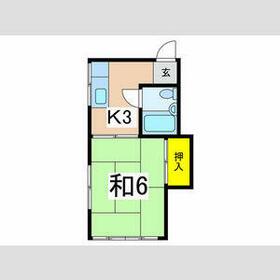 三橋荘(1K/2階)の間取り写真