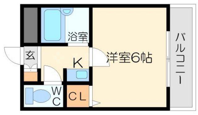 エクセレント上新 ラルク(1K/5階)の間取り写真