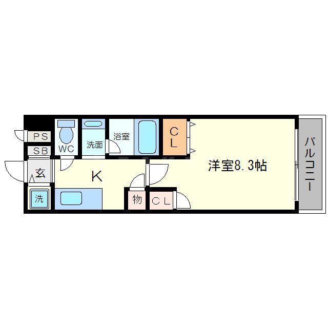 クラウンハイム淡路駅前通(1K/8階)の間取り写真