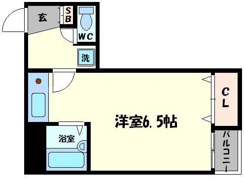 コーポ三原2(ワンルーム/3階)の間取り写真