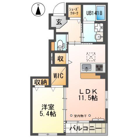 ALIENORⅡ(1LDK/1階)の間取り写真