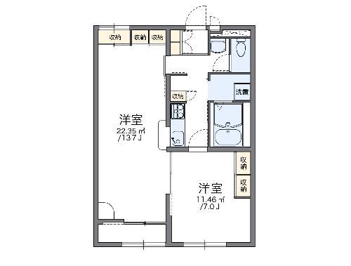 レオパレスサンハイ(1LDK/1階)の間取り写真