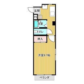 ラセールミスⅡ(1K/2階)の間取り写真