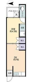 家納文化2(1DK/1階)の間取り写真