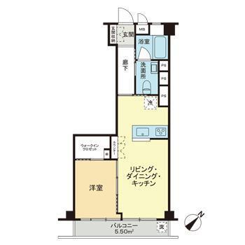 マンションヴィップ中野坂上(1LDK/9階)の間取り写真
