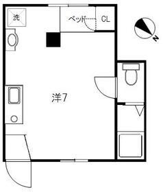 オッジ目黒本町(ワンルーム/2階)の間取り写真