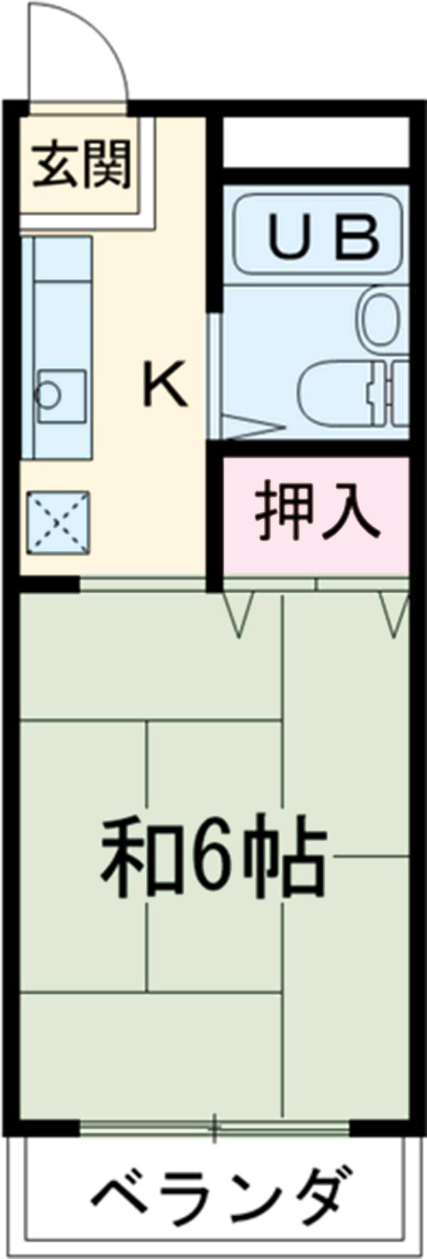 寿ハイツ(ワンルーム/1階)の間取り写真