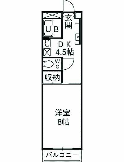 アベニュー湘南3(1DK/1階)の間取り写真