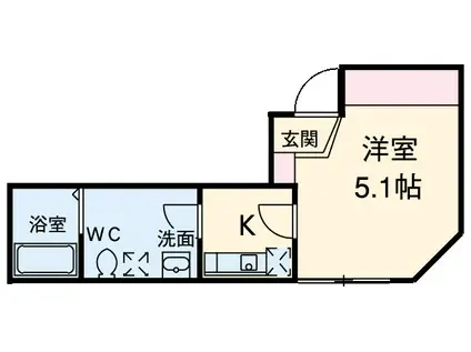 ヴィラ一之江(1K/3階)の間取り写真