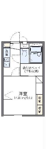 レオパレス蓮池(1K/1階)の間取り写真
