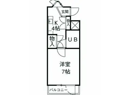 住和高倉マンション(1K/5階)の間取り写真