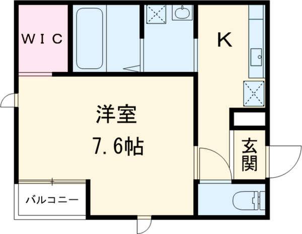 CASA PATIO J(1K/1階)の間取り写真