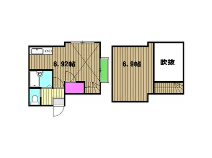 サウスピア吉祥寺(1DK/2階)の間取り写真