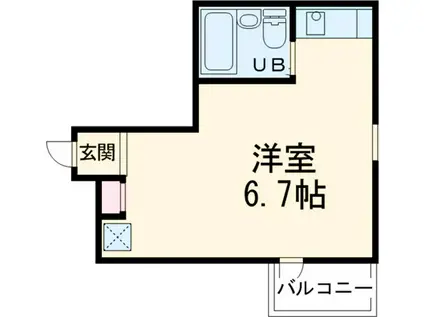 サニーサイド弐番館(ワンルーム/2階)の間取り写真