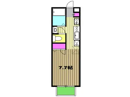 ヴィラージュ エコ(ワンルーム/1階)の間取り写真
