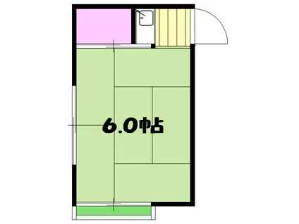 松撝荘(ワンルーム/2階)の間取り写真