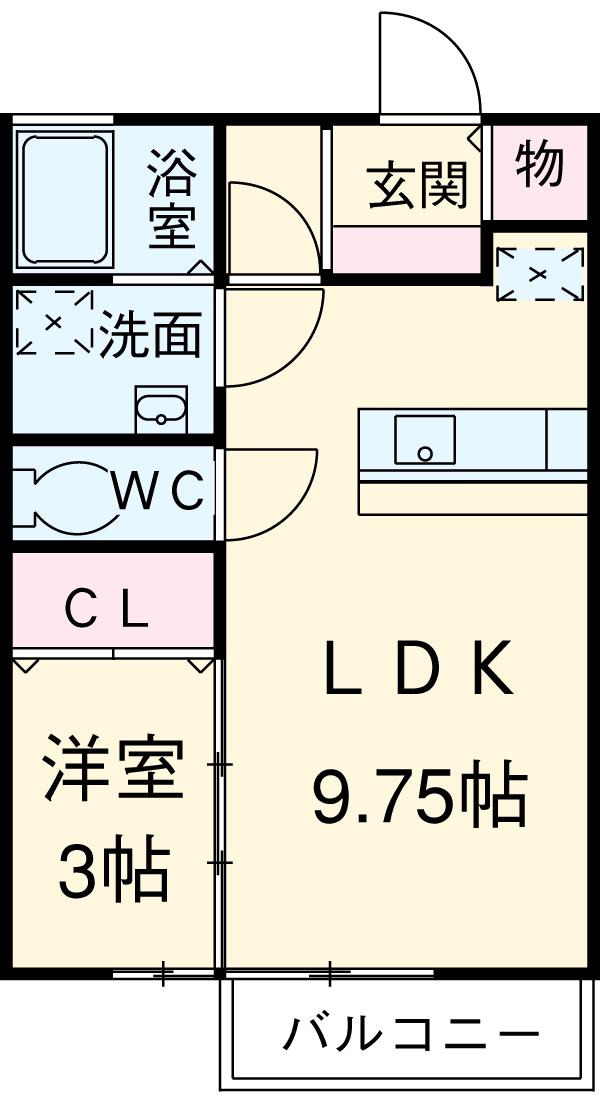 サンクレアⅢ(1LDK/1階)の間取り写真