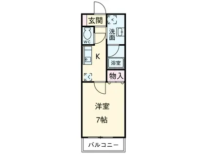 クレールメゾンA号棟(1K/1階)の間取り写真