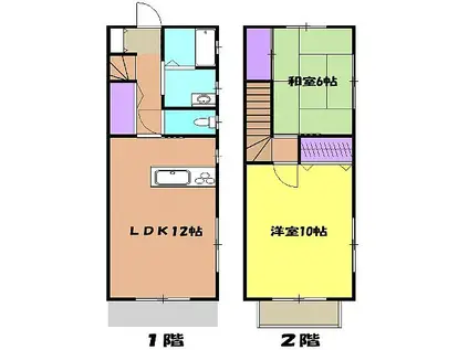 メゾネット木の下(2LDK)の間取り写真