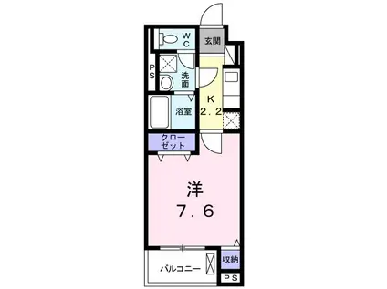 クレセントⅡ(1K/5階)の間取り写真