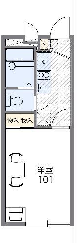 レオパレスサスジュウ Ⅱ(1K/2階)の間取り写真