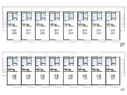 レオパレスサルードス(1K/1階)の間取り写真