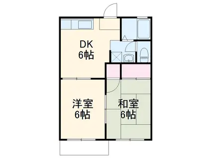 コーポみのり(2DK/2階)の間取り写真