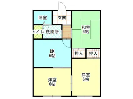 パークハイツA(3DK/1階)の間取り写真