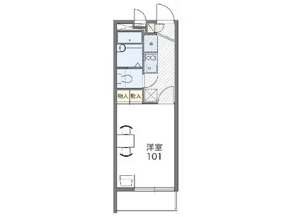 レオパレスベルク八幡(1K/2階)の間取り写真