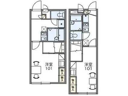 レオパレスETERNA(1K/2階)の間取り写真