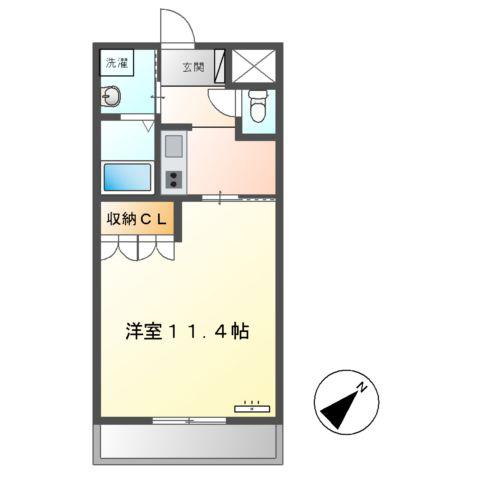 クリオネⅠ(1K/2階)の間取り写真