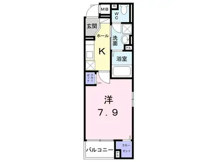 ヒッツヴィル(1K/5階)の間取り写真