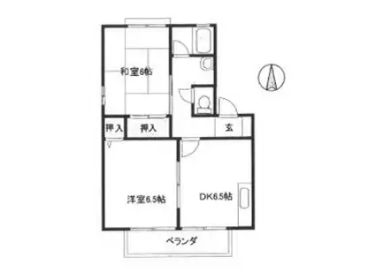 サンフレグランスA(2DK/1階)の間取り写真