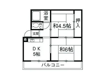 レジデンス永田(2DK/1階)の間取り写真