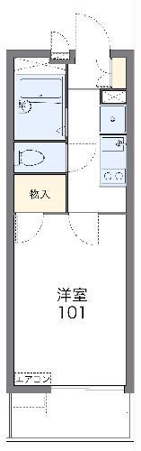 レオパレスカリス(1K/3階)の間取り写真