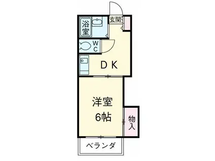 平沼第3ビル(1DK/2階)の間取り写真