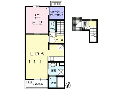 コート・グランドゥール Ⅰ(1LDK/2階)の間取り写真