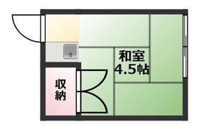赤羽根荘(ワンルーム/2階)の間取り写真