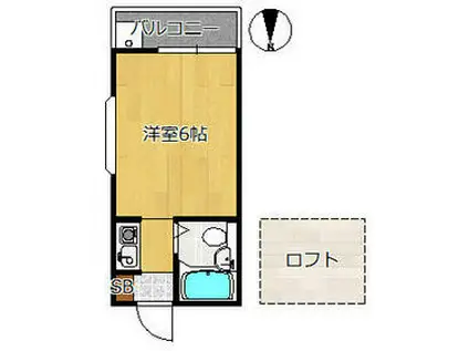 ロイヤル下井草(1K/2階)の間取り写真