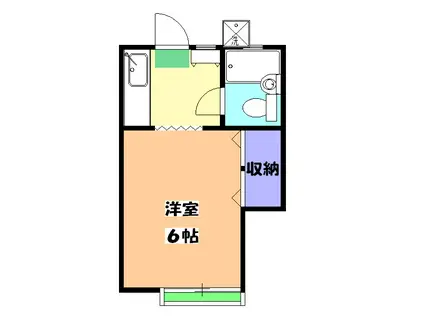 ハイム花水木(1K/2階)の間取り写真