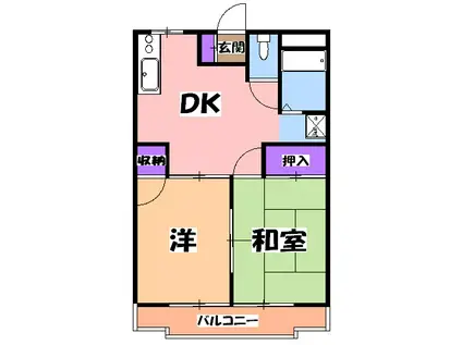 リステル西村Ⅱ(2DK/3階)の間取り写真