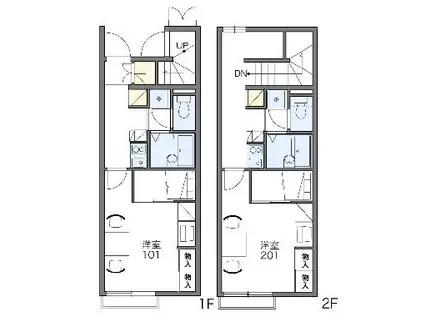 レオパレスグレート(1K/1階)の間取り写真