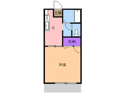 メゾン・ドラペB(1K/2階)の間取り写真